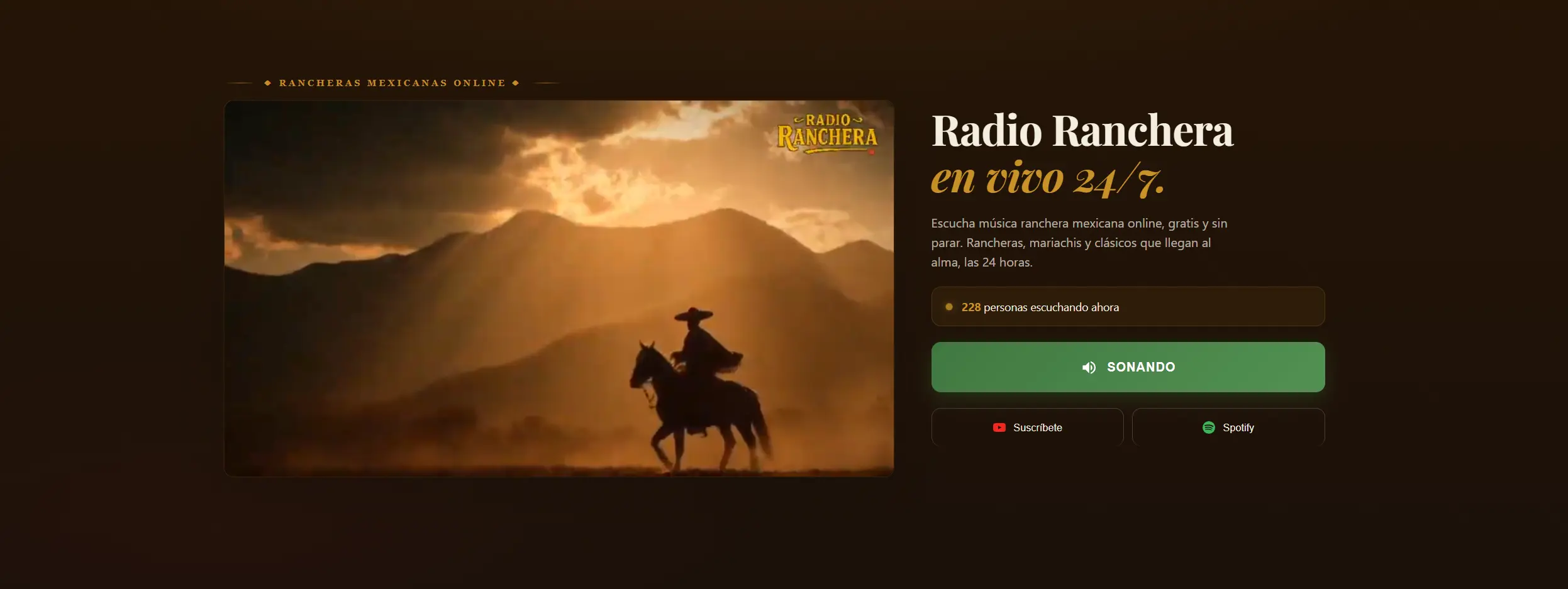 Web Radio Ranchera — Branding y directo YouTube