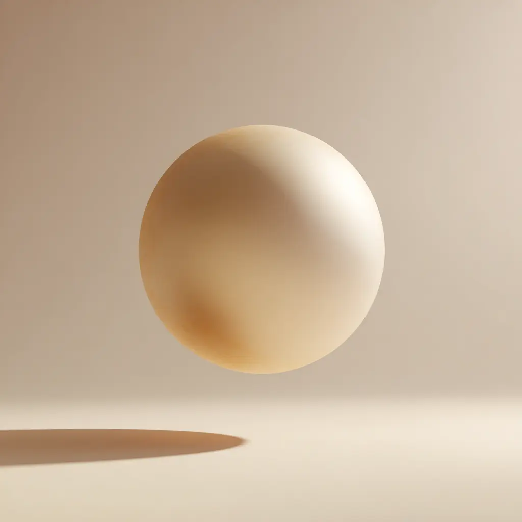 Esfera flotante minimalista de estilo zen tech para Quintino Autómata